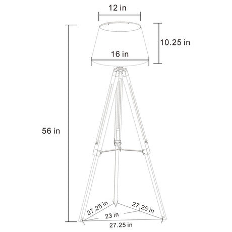 Dayton Gray Adjustable Empire Shade Tripod Floor Lamp by Coaster at Eve Furniture