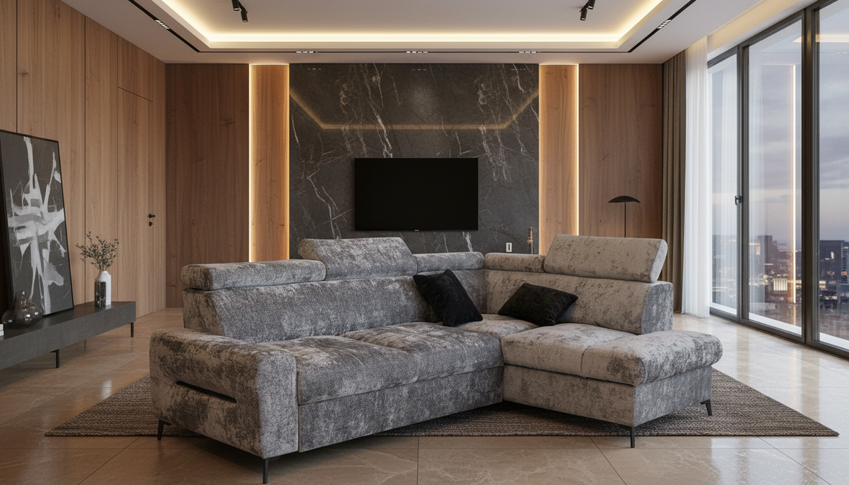 Daytona sectional w/ bed & Storage by ESF Furniture at Eve Furniture