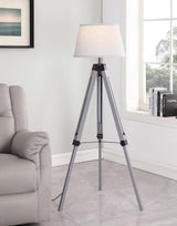 Dayton Gray Adjustable Empire Shade Tripod Floor Lamp by Coaster at Eve Furniture