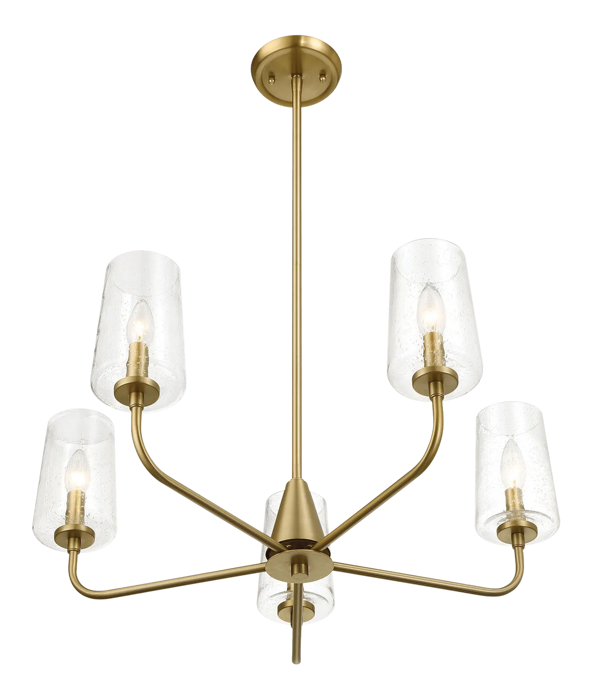 Dazzle Five Lights Chandelier With Clear Seeded Glass -Satin Brass by Ashcroft Furniture at Eve Furniture