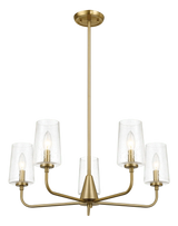 Dazzle Five Lights Chandelier With Clear Seeded Glass -Satin Brass by Ashcroft Furniture at Eve Furniture