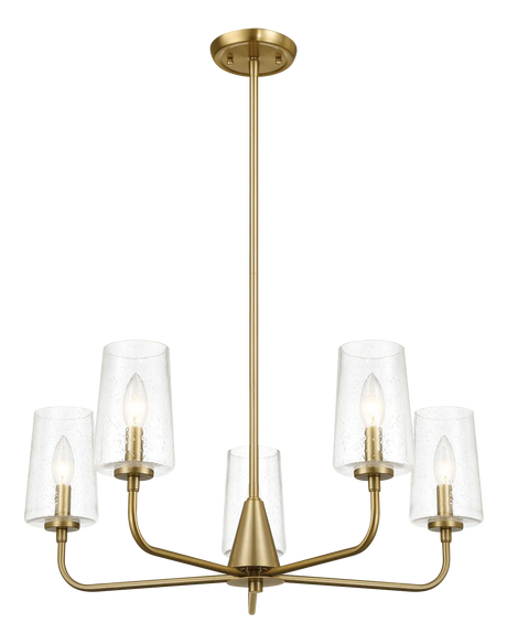 Dazzle Five Lights Chandelier With Clear Seeded Glass -Satin Brass by Ashcroft Furniture at Eve Furniture