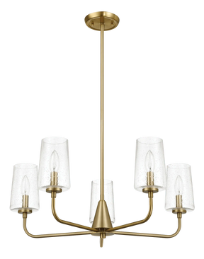 Dazzle Five Lights Chandelier With Clear Seeded Glass -Satin Brass by Ashcroft Furniture at Eve Furniture