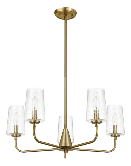 Dazzle Five Lights Chandelier With Clear Seeded Glass -Satin Brass by Ashcroft Furniture at Eve Furniture
