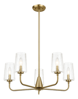 Dazzle Five Lights Chandelier With Clear Seeded Glass -Satin Brass