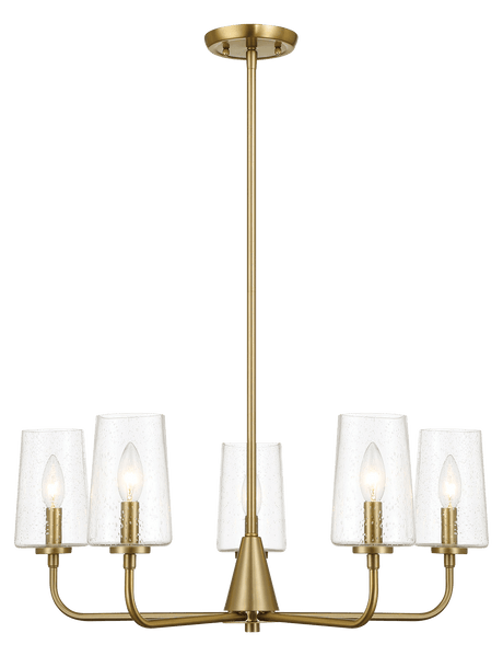 Dazzle Five Lights Chandelier With Clear Seeded Glass -Satin Brass