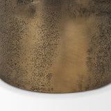 Deacon Large Antiqued Gold Metal Canister with Sculptural Handles by Mercana at Eve Furniture