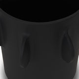 Deacon Large Matte Black Metal Canister with Sculptural Handles by Mercana at Eve Furniture