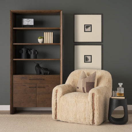 Deacon Large Matte Black Metal Canister with Sculptural Handles by Mercana at Eve Furniture