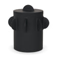 Deacon Large Matte Black Metal Canister with Sculptural Handles by Mercana at Eve Furniture