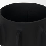 Deacon Small Matte Black Metal Canister with Sculptural Handles by Mercana at Eve Furniture
