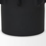 Deacon Small Matte Black Metal Canister with Sculptural Handles by Mercana at Eve Furniture