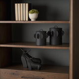 Deacon Small Matte Black Metal Canister with Sculptural Handles by Mercana at Eve Furniture