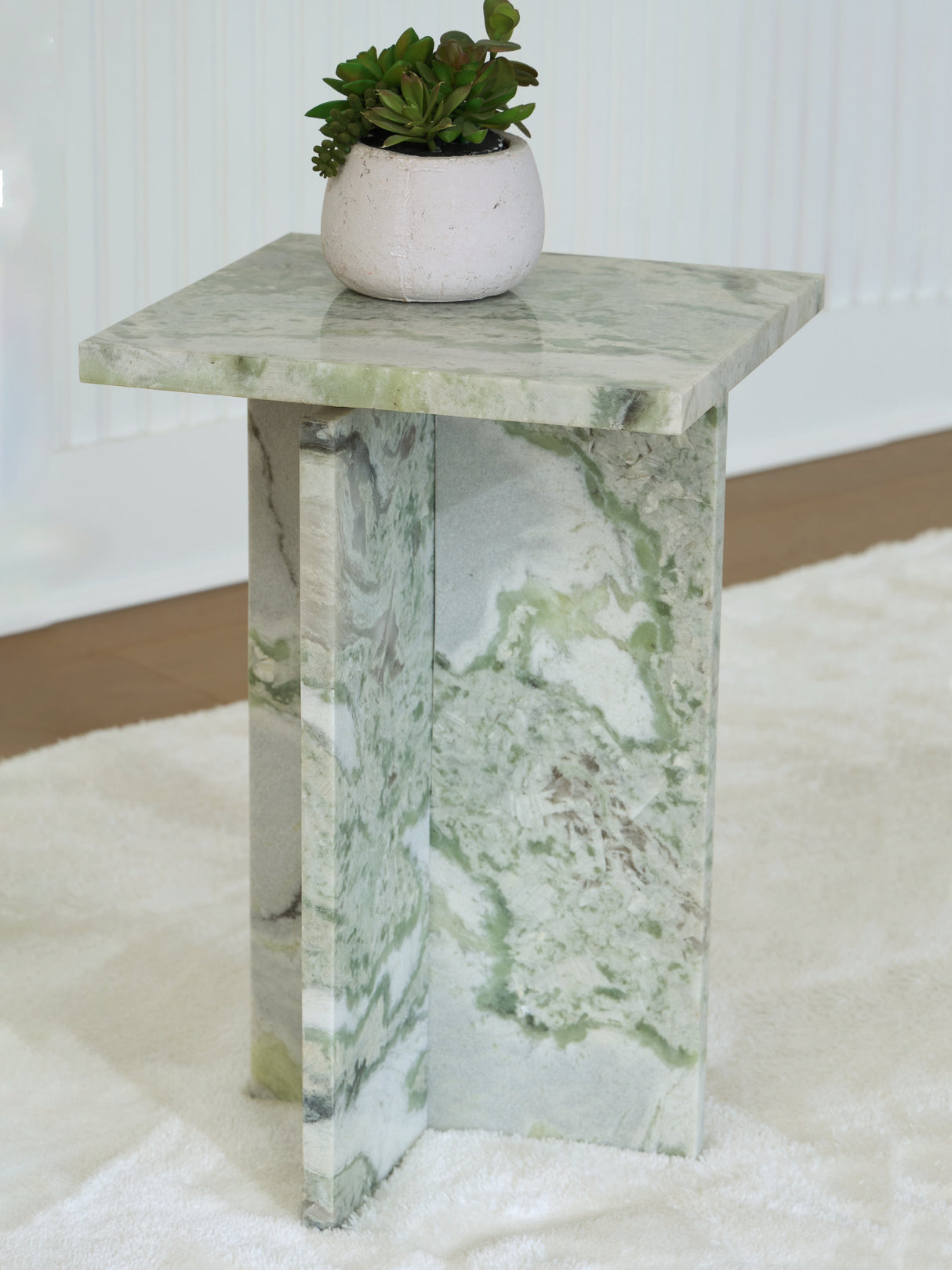 Deaconwell White/Green Accent Table