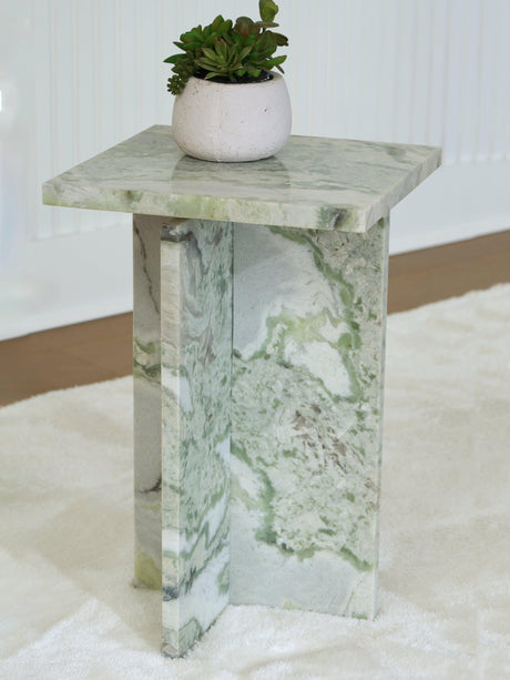 Deaconwell White/Green Accent Table by Ashley at Eve Furniture