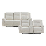 Dean Beige 2-Piece Double Reclining Set by Homelegance at Eve Furniture