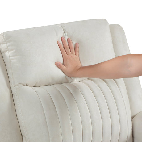 Dean Beige Double Reclining Loveseat with Center Console by Homelegance at Eve Furniture