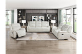Dean Beige Double Reclining Loveseat with Center Console by Homelegance at Eve Furniture