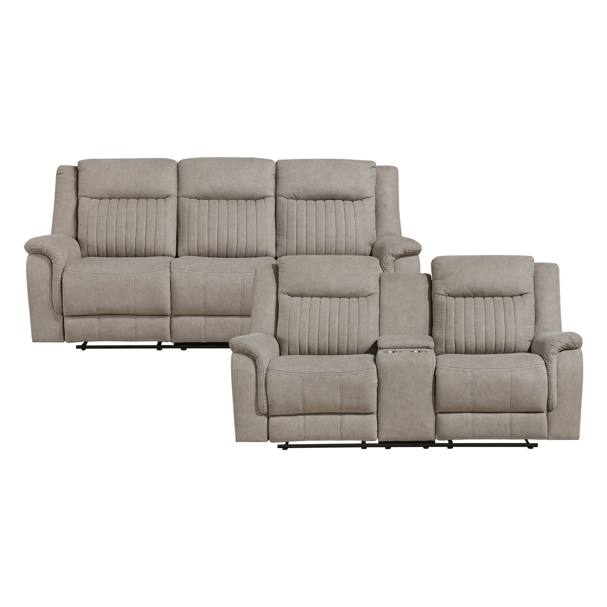 Dean Dove 2-Piece Double Reclining Set by Homelegance at Eve Furniture
