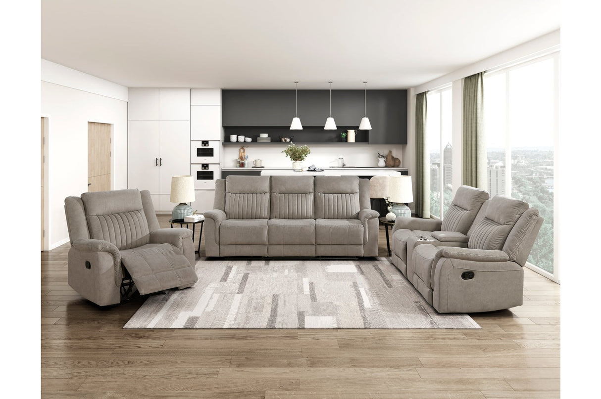 Dean Dove Double Reclining Loveseat with Center Console by Homelegance at Eve Furniture