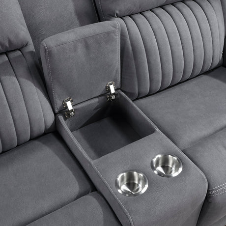 Dean Gray 2-Piece Double Reclining Set by Homelegance at Eve Furniture