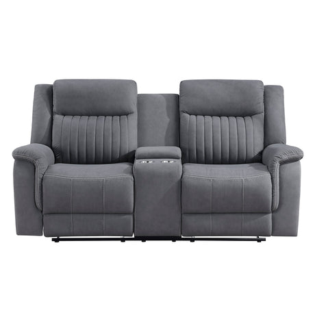Dean Gray 2-Piece Double Reclining Set by Homelegance at Eve Furniture