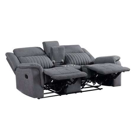 Dean Gray 2-Piece Double Reclining Set by Homelegance at Eve Furniture