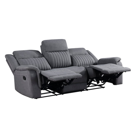Dean Gray Double Reclining Sofa by Homelegance at Eve Furniture