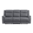 Dean Gray Double Reclining Sofa by Homelegance at Eve Furniture