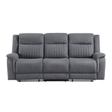 Dean Gray Double Reclining Sofa by Homelegance at Eve Furniture