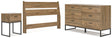 Deanlow Full Panel Headboard with Dresser and Nightstand in Honey by Ashley at Eve Furniture