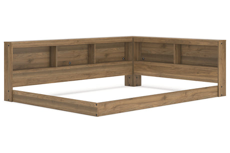 Deanlow Honey Full Bookcase Corner Storage Bed by Ashley at Eve Furniture