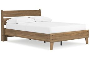 Deanlow Honey Full Platform Panel Bed by Ashley at Eve Furniture