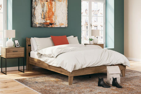Deanlow Honey Queen Platform Panel Bed by Ashley at Eve Furniture