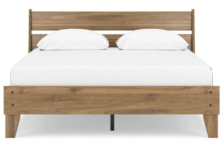 Deanlow Honey Queen Platform Panel Bed by Ashley at Eve Furniture