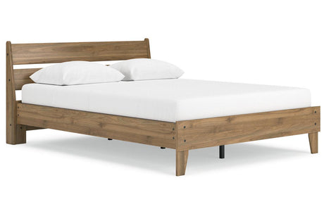 Deanlow Honey Queen Platform Panel Bed by Ashley at Eve Furniture