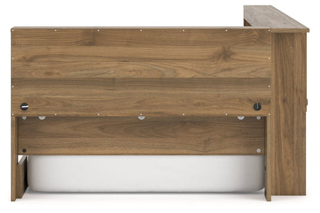 Deanlow Honey Twin Bookcase Corner Storage Bed by Ashley at Eve Furniture