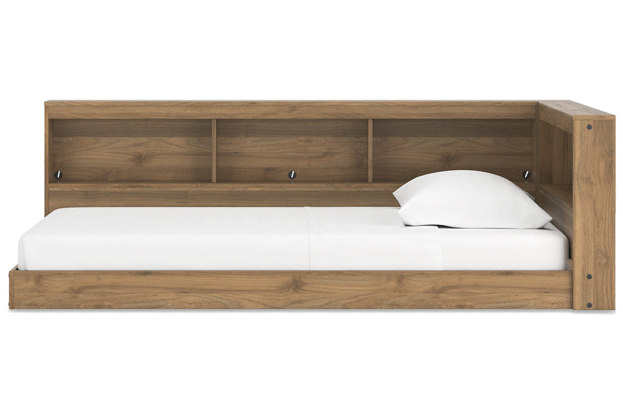 Deanlow Honey Twin Bookcase Corner Storage Bed by Ashley at Eve Furniture