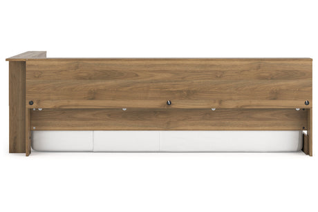 Deanlow Honey Twin Bookcase Corner Storage Bed by Ashley at Eve Furniture