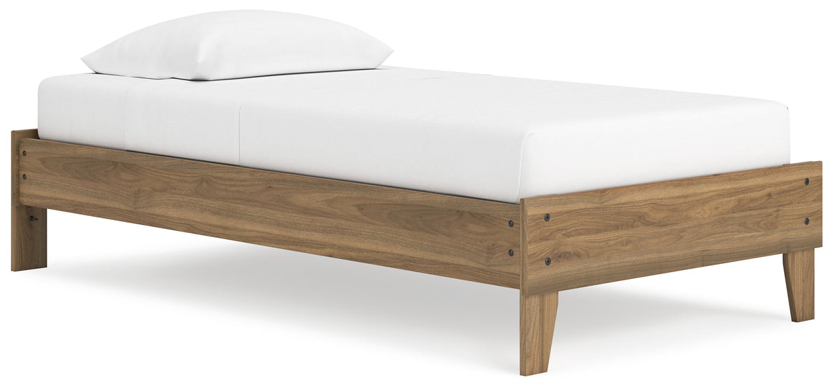 Deanlow Honey Twin Platform Base Bed by Ashley at Eve Furniture