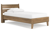 Deanlow Honey Twin Platform Panel Bed by Ashley at Eve Furniture