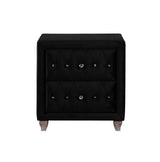 Deanna 2-Drawer Rectangular Nightstand Black