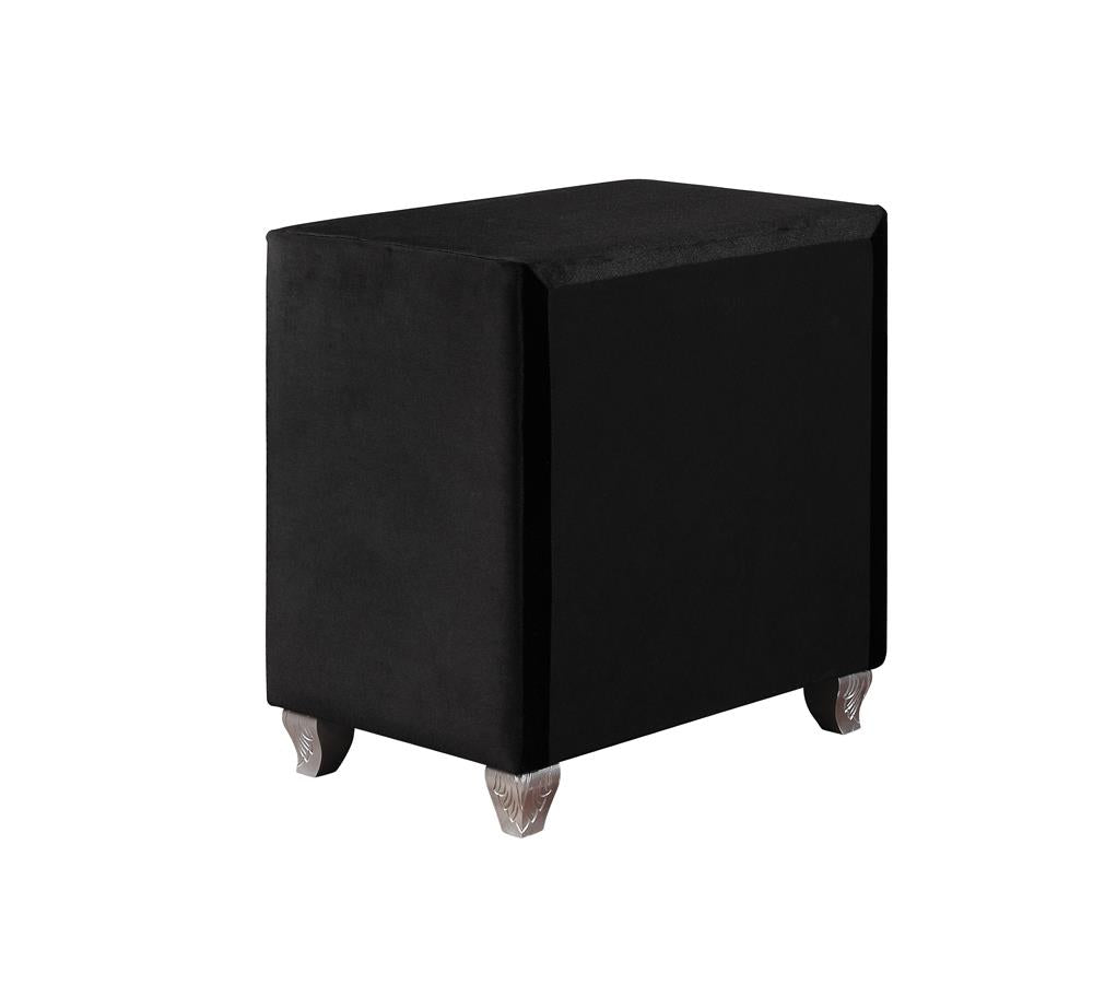 Deanna 2-Drawer Rectangular Nightstand Black