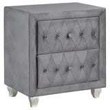 Deanna 2-Drawer Rectangular Nightstand Gray