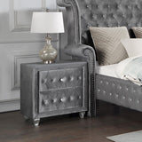 Deanna 2-Drawer Rectangular Nightstand Gray