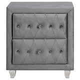 Deanna 2-Drawer Rectangular Nightstand Gray