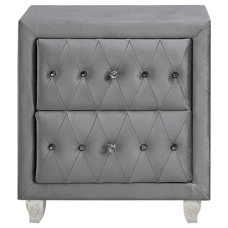 Deanna 2-Drawer Rectangular Nightstand Gray