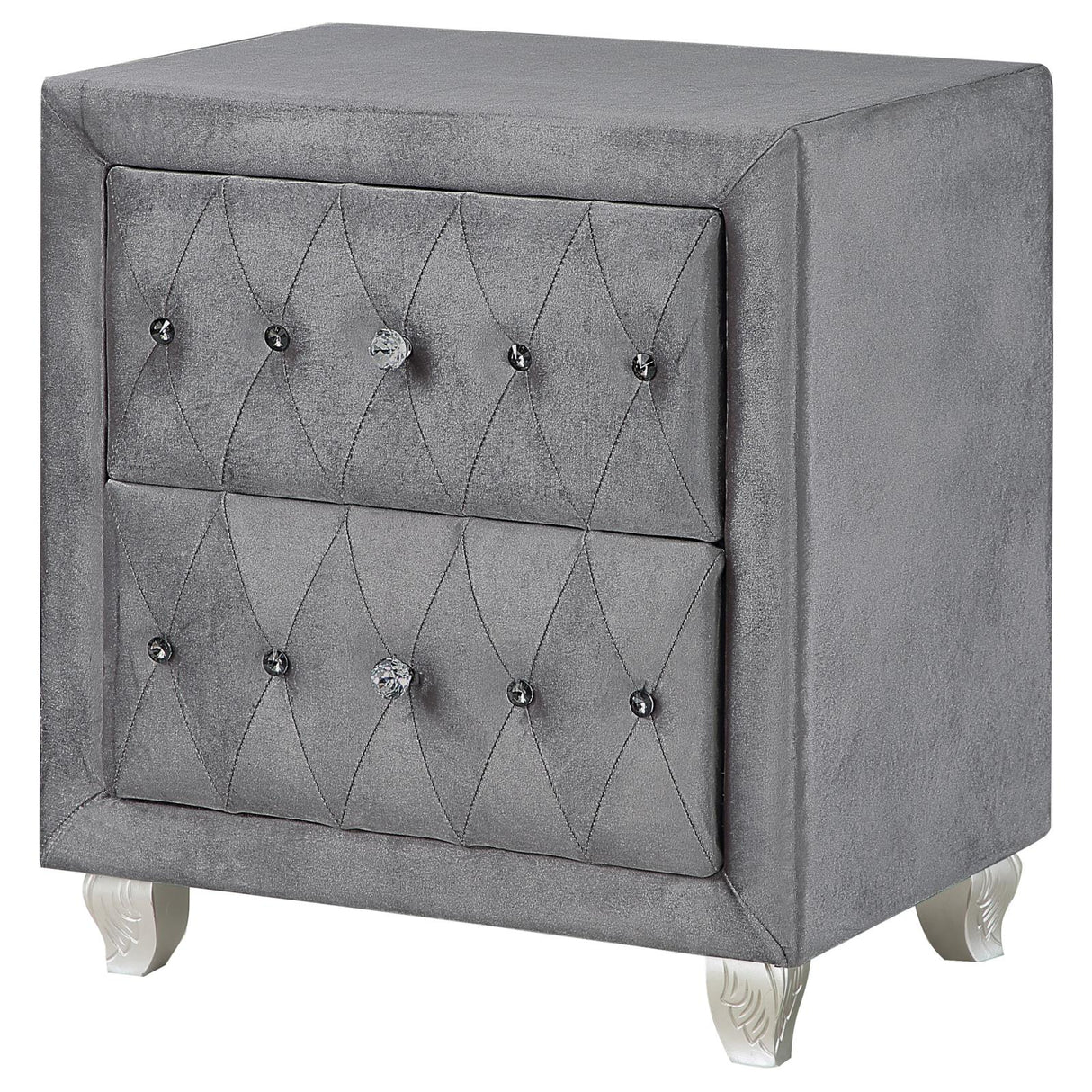 Deanna 2-Drawer Rectangular Nightstand Gray