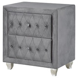 Deanna 2-Drawer Rectangular Nightstand Gray