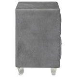 Deanna 2-Drawer Rectangular Nightstand Gray